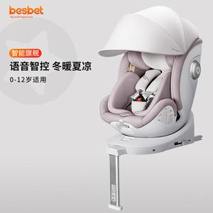 Besbet Happy Series детское автокресло для детей от 0 до 12 лет, автокресло с вращением на 360°, серия Dream Chasing - вишнево-розовый (умная вентиляция и обогрев) Cybex