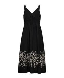 Черное платье с вышитыми деталями Mos Mosh, черный