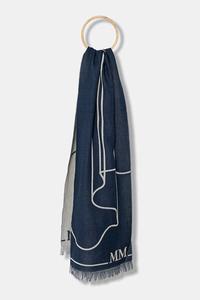 Шарф с добавлением шерсти CORONA Mm, темно-синий