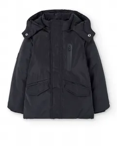 Детская куртка-парка для мальчика с длинными рукавами и однотонная Boboli, черный