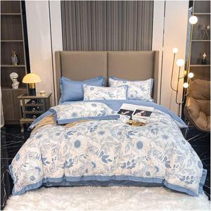 YUSIWOAL Комплект постельного белья Cotton Floral Leaf с ручной росписью цветов и застежкой-молнией Color 3