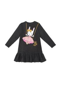 Платье с блестками в виде кролика Denokids, серый