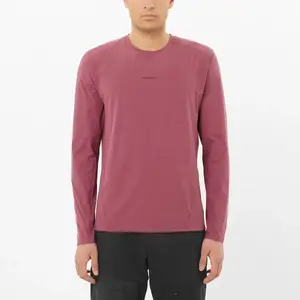 Мужская футболка Trackline LS M с застежкой-молнией Salomon, коричневый