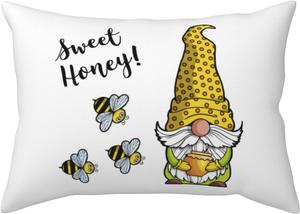 Pevtufa Наволочка с принтом "Сладкий мед" для гномов, застежка-конверт Gnome Sweet Honey