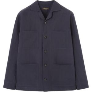 Рубашка с накладным карманом и пуговицами Loro Piana, marine синий