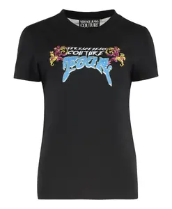 Футболка с кристальной зеброй Versace Jeans Couture, черный