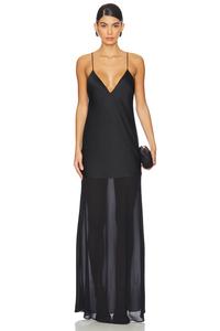 Платье макси из атласа vienna Ser.O.Ya, черный