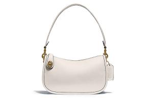 Кожаная сумка через плечо маджонг женская белая COACH