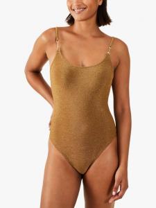 Купальник с переливающимся металлическим ремешком Accessorize, Gold