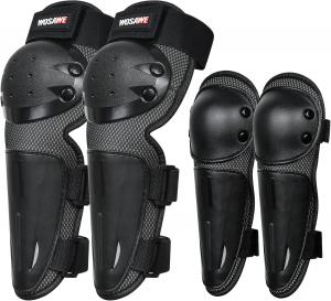 WOSAWE детский защитный набор для мотокросса: наколенники и налокотники, 4 шт, черный