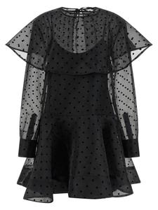 GANNI Платье «Черный органза с круглым воротником»