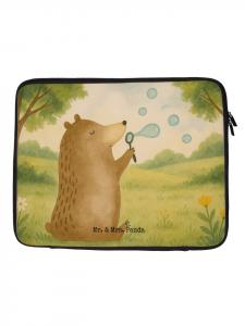 Mr. & Mrs. Panda Сумка для ноутбука с изображением медведя и мыльных пузырей, без надписи, белого цвета