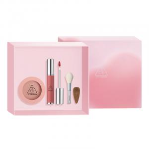 Монохромный блаш набор жидких помад Long Lasting легко растушевывается натуральный 3CE, Nude Pink+белый Taro Color