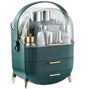 Органайзер для косметики, коробочка, зелено-золотой чемодан DA118A Aptel, цвет темно-зеленый