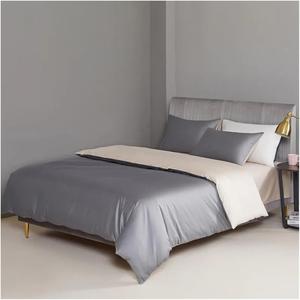 MWTSYSQ Комплект постельного белья серый и синий двусторонний хлопковый с пододеяльником на пуговицах