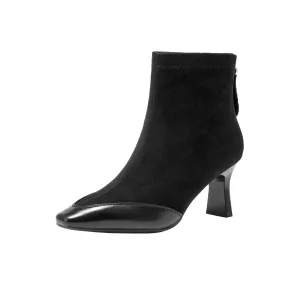 GUDIANFENGDU Женские черные угги на меху, цвет Black (Fleece-Lined)