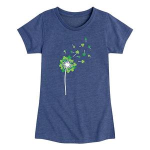 Футболка с принтом для девочек 7-16 лет shamrock dandelion Licensed Character, Heather Navy