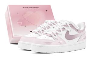 Nike Court Borough GS Couple's, Pink Love Starry, Удобные и универсальные, модные индивидуальные низкие кеды для скейтбординга