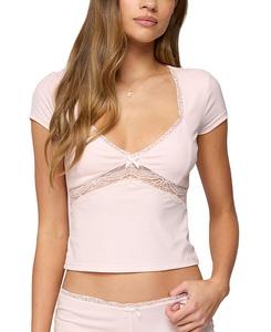 Топ с V-образным вырезом Arcadia Lacey Edikted, розовый