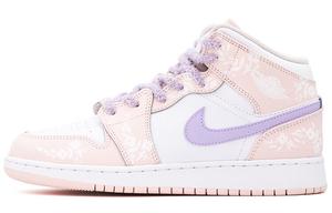 Баскетбольные кроссовки Air 1 Vintage женские с высоким верхом белый/розовый Jordan