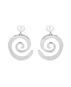 Серьги-Подвески из перламутра Aura Swirl Ettika, silver