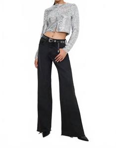 Джинсы свободного кроя Good Ease черного цвета Good American, черный