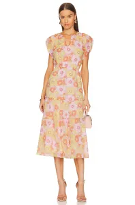 Женское миди-платье Leigh с многослойным цветочным принтом, разрезом на шее, UPS690 Steve Madden