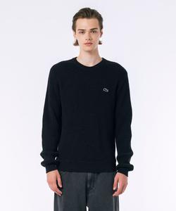 Вафельная вязка меланжевого цвета, цвет вереск.