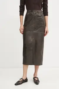 Ники кожаная юбка Day Birger et Mikkelsen, коричневый