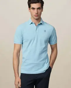 Мужская поло с коротким рукавом в клетку мадрас классического кроя Hackett, синий