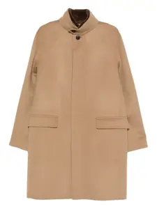 Пальто с высоким воротником и клапанами на карманах YVES SALOMON, нейтральный