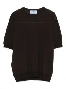 Футболка с короткими рукавами Prada, коричневый