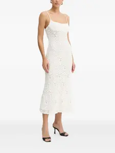 Платье миди с кружевной вставкой Bardot, белый
