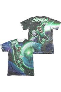 Футболка с коротким рукавом из полиэстера/хлопка для взрослых с принтом DC Comics Gl In Space (спереди/сзади) Gildan, белый