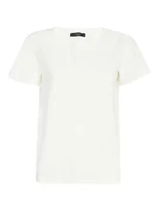 Футболка с V-образным вырезом и короткими рукавами Weekend Max Mara, белый