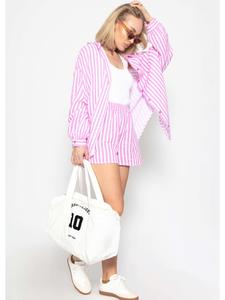 SASSYCLASSY Свободная муслиновая блузка розового цвета