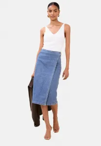 Юбка-Обертка прямого кроя Lipsy, Mid Wash Blue