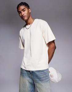 Футболка свободного кроя ADPT свободного кроя кремового цвета