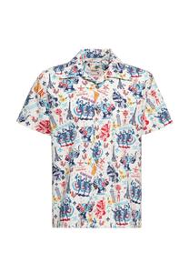 Рубашка с короткими рукавами и ярким принтом «Париж» по всей поверхности Paris KING KEROSIN, кремовый