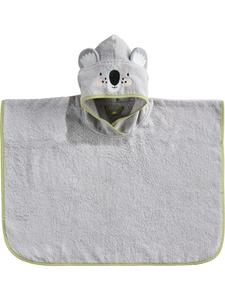 Erwin Müller Детское пончо из махровой ткани с капюшоном, с изображением коалы, серого цвета