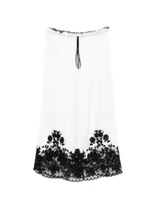 Миди-юбка с кружевной отделкой Ermanno Scervino, белый