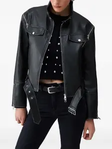 Куртка с поясом и съемными рукавами Liu Jo, черный