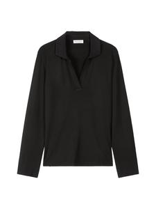 Блузка-поло из джерси, стандартной длины, черного цвета Marc O'Polo