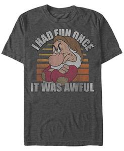 Мужская футболка Disney «Белоснежка и семь гномов однажды повеселилась», футболка с коротким рукавом Fifth Sun, серый