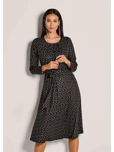 MADELEINE Элегантное платье с графическим узором в черно-коричневой цветовой гамме