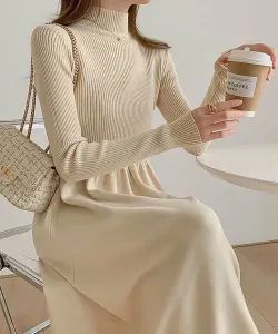 Вязаное платье со стоячим воротником Aimoha - Select -, цвет Off White