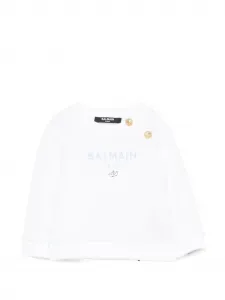 Свитшот с пуговицами Balmain Kids, белый