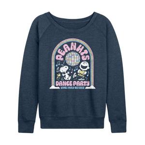 Женская футболка с длинным рукавом Peanuts Dance Party из французского терри Licensed Character, цвет heather indigo blue