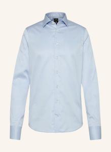 Рубашка приталенного кроя, длинные рукава, воротник кент van Laack, синий