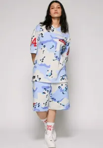 Короткие шорты с камуфляжным принтом в виде бетонных джунглей. Grimey, Blue Camo